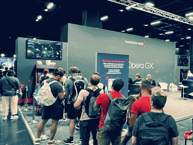 People lined up at Gamescom to play my game. Insane!